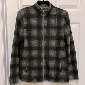 Eddie Bauer Lightweight Plaid Fleece Jacket